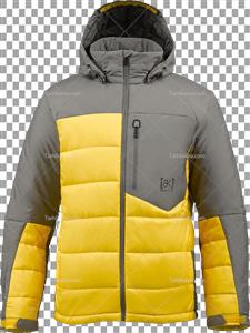 تصویر با کیفیت کاپشن ضخیم دو رنگ کلاه دار